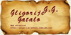 Gligorije Gatalo vizit kartica